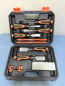 10pcs Wood Chisel Set, 6pcs Wood Chisel with 1 Honing Guide, 1 Sharpening Stone - Picture 1 of 5