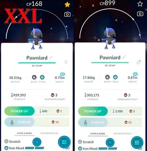 Shiny Pawniard XXL maschio o femmina | opzioni di scambio pokemon | Pokemon Trade Go✨ - Foto 1 di 2