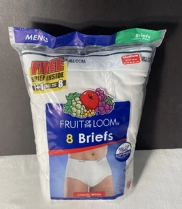 2009 Fruit of the Loom Men’s Briefs M (34-36) 8 Classic White 100% Cotton New - Picture 1 of 2