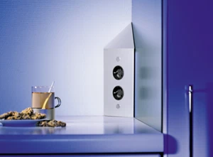 THEBO Energie-Ecksäule 2 Steckdosen, Farbe: edelstahl - Bild 1 von 4