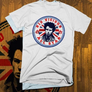 T-shirt Sid Vicious, punk britannico, musica rock, anarchia, foto segnaletica, Sex Pistols nuova - Foto 1 di 1