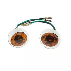 Amber Smoke Flush Mount Universal Motorcycle Flasher Mini Cateye Turn Signal - Foto 1 di 3