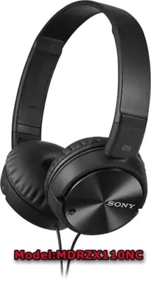 Sony - Noise-Canceling Wired On-Ear Headphones - Black Model:MDRZX110NC - Image 1 of 4