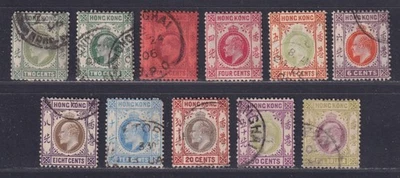 Hong Kong China Scott 87\103 1903-1907 Edward VII Issue Multi-Crown CA SCV $147 - Image 1 of 2