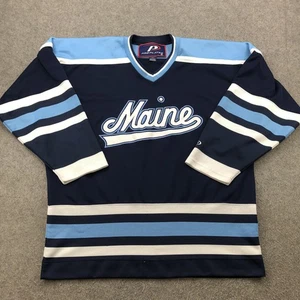 Vintage Maine Black Bears Hockey Trikot Herren Large blau College Pro Player 90s - Bild 1 von 9