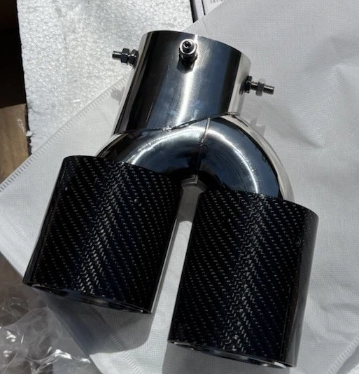 PARA BMW G20 M340i 330i 2019-2025 FIBRA DE CARBONO ACERO INOXIDABLE CUÁDRUPLE ESCAPE SILENCIADOR PUNTA Foto 1 de 1