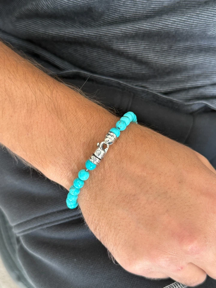 David Yurman Men's Turquoise Sterling Silver Spiritual Beads Bracelet - Image 1 of 4