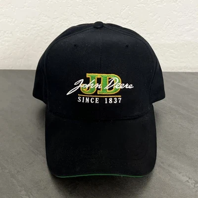 1987 年以来约翰迪尔帽子刺绣标志黑色肩带可调节帽子 — 第 1/4 张图片