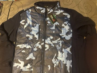 RALPH LAUREN RLX GOLF FULL ZIP. NAVY CAMO WOOL JACKET SIZE L MEN NWT $268.00 - Image 1 of 4