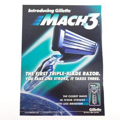 Gillette Mach3 Razor Blue Orbit Concept Car Inspired Print Ad Futuristic 2008 - Image 1 of 4