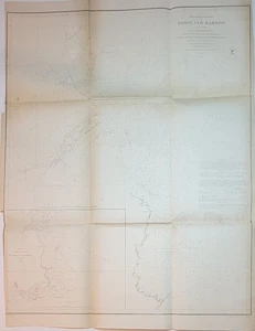 1854 US Coast Survey mappa preliminare Portland Harbor Maine - Foto 1 di 14