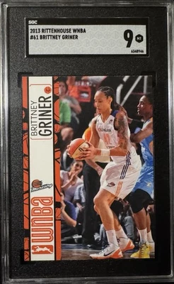 2013 Rittenhouse WNBA #61 Brittney Griner RC Mercury Rookie W25 SGC 9 MINT - Image 1 of 2