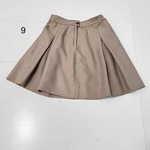 Vtg Dennis School Uniform GIRLS Sz 12 Pleated Skirt Khaki Fitted Side Zip Pocket - Picture 1 of 8