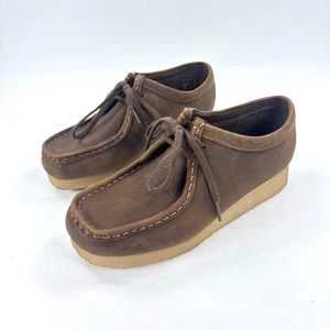 Clarks Padmora Wallabee Beeswax Shoes Womens 7.5 Brown Leather 15260 - Picture 1 of 8