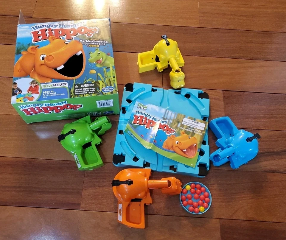 Hungry Hungry Hippos Game da Hasbro Idades 4+ Jogo de Aprendizagem Colorido e Contando  - Imagem 1 de 4