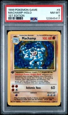 MACHAMP Pokémon Base Set 1st Edition Holo 8/102 - PSA 8 -417 - Image 1 of 2