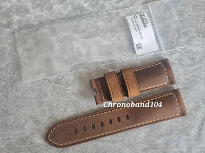 Correa de cuero de becerro marrón Officine Panerai 26/22 mm genuina para cierre desplegable  Foto 1 de 4