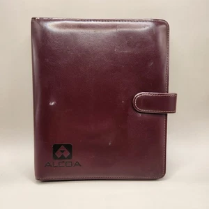 Rolodex Binder Alcoa Tennessee 7" x 9" Maroon Leather Refillable 3 Ring Planner - Picture 1 of 12