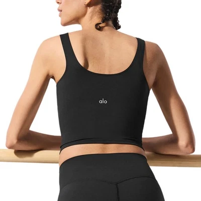 NWT Alo Yoga SoftSculpt Precision Tank – Black – Size XXS – Retail $68 - Image 1 of 4