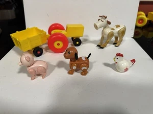 Vintage Fisher Price Replacement Farm Pieces - Lot Of 6 - Picture 1 of 4