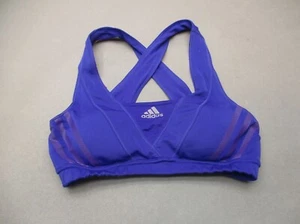 ADIDAS CLIMACOOL Size S Womens Lined Wireless Pull On Cross Back Sports Bra 2K - Picture 1 of 5