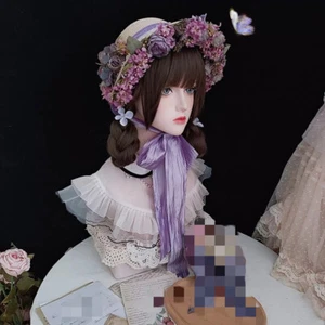 Victorian Bonnet for Women Calssic Lolita Bonnet Hat with Florals - Picture 1 of 7