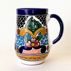 Mexican Talavera Mug Stein Puebla San Sebastian De Aparicio Pottery 5-1/2" - Picture 1 of 11