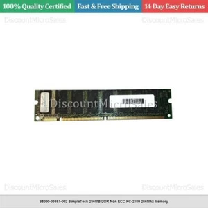 98000-00167-002 SimpleTech 256MB DDR Non ECC PC-2100 266Mhz Memory - Picture 1 of 1