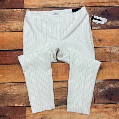 Pantalones de vestir ajustados Nine West The talla 16 lirio multi rayas contorno cintura Foto 1 de 4