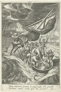 Adriaen Collaert -The Storm on the Sea of Galilee- Wall Art Poster/Canvas Print - Picture 1 of 4