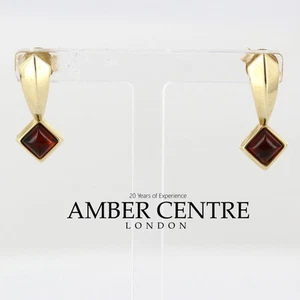 Italian Made Exquisite German Baltic Amber In 9ct Gold Studs GS0080 RRP£195!!! - Picture 1 of 6