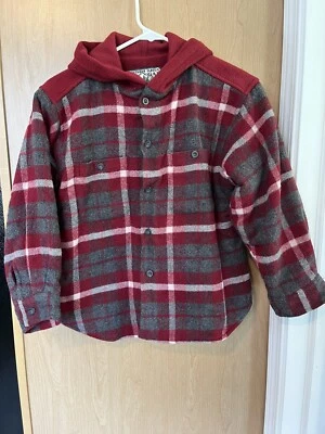 户外经典间隙重型夹克-青少年男孩中号连帽纽扣秋冬  — 第 1/4 张图片