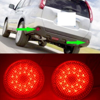 2x Parachoques Trasero Redondo Para Nissan X-Trail 2008-2013 Luz Antiniebla LED CUBIERTA Lámpara Roja Foto 1 de 3