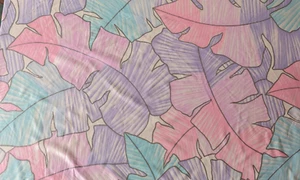 Vtg Gilbert Frank Lunada Bay Lycra 4wy Stretch Knit Fabric Pastel Leaf 56"x 59"w - Picture 1 of 14