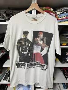 T-shirt rap vintage 2005 Anger Management Tour 3 Eminem 50 centesimi uomo taglia L bianca - Foto 1 di 9