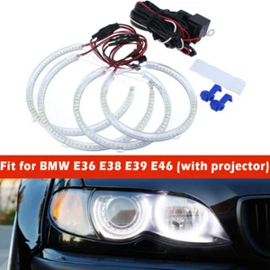 White SMD LED Angel Eyes Halo Rings Bright For BMW E36 E38 E39 E46 - Picture 1 of 6