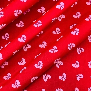 10m Small Silver BOW-TIES PolyCotton Print Dress Fabric Crafts Quilting 45" RED - Picture 1 of 1