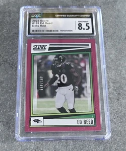 2022 Score Football Ed Reed Red Dots CGC 8.5 - Picture 1 of 1