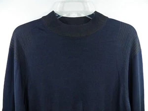 JHANE BARNES MENS MEDIUM CREWNECK SWEATER SHIRT DARK PURPLE 100% SILK KNIT LUXE - Picture 1 of 7