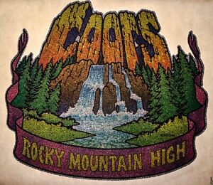 Original Vintage 70er Jahre Coors Bier GLITZER Rocky Mountain High John Denver T-Shirt zum Aufbügeln