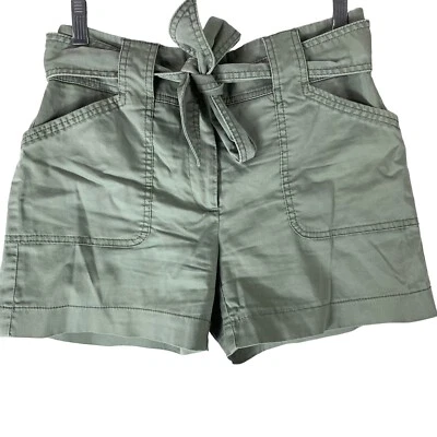 Pantalones Cortos Casa Blanca Mercado Negro Talla 0 Cinturón Corbata Verde 4" Corto Mujer Foto 1 de 4