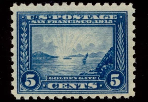 US 403 5c 1915 Panama Pacific Exposition perf 10 blue F-VF unused OG hinged - Picture 1 of 2