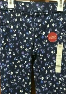Lot of 2 pairs- SO Jeggings Girl's 14 Blue Floral + Black Sparkle - Picture 1 of 8