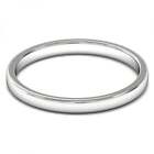 14ct White Fairtrade Gold 2mm Classic Cushion Court Wedding Ring