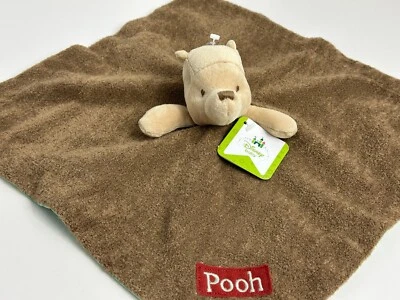 NWT Disney Baby Winnie The Pooh Brown Sea Foam Green Satin Baby Security Blanket - Image 1 of 4