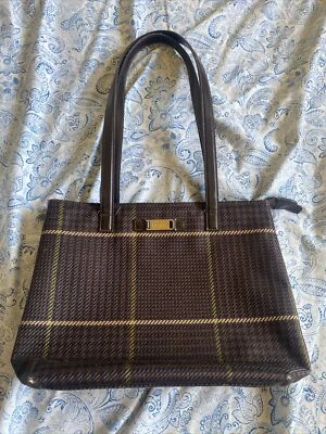 RALPH LAUREN VINTAGE SIGNATURE PLAID CLASSIC Fabric SATCHEL SHOULDER BAG HANDBAG - Image 1 of 4