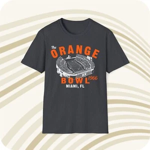 Throwbackmax The Orange Bowl 1966 Classic Cut Football T-Shirt - Miami Dolphins - Picture 1 of 6