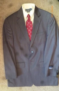 Men's 40 Reg Gray Pinstripe Suit - NWT - High Quality - Picture 1 of 11