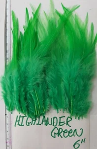 50 Plumas "SELECCIONAR SILLINES" Talla 5" - 6" Calidad Superior Color: VERDE HIGHLANDER - Imagen 1 de 2