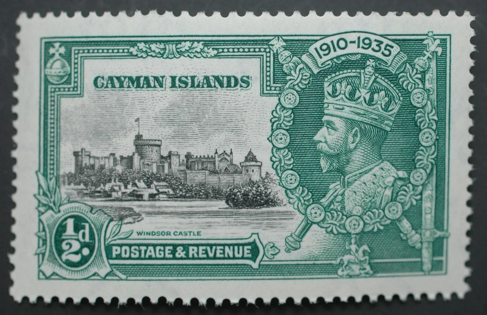 Islas Caimán 1935 Jubileo de Plata 1/2d Castillo de Windsor Scott #81 Como Nuevo Foto 1 de 1